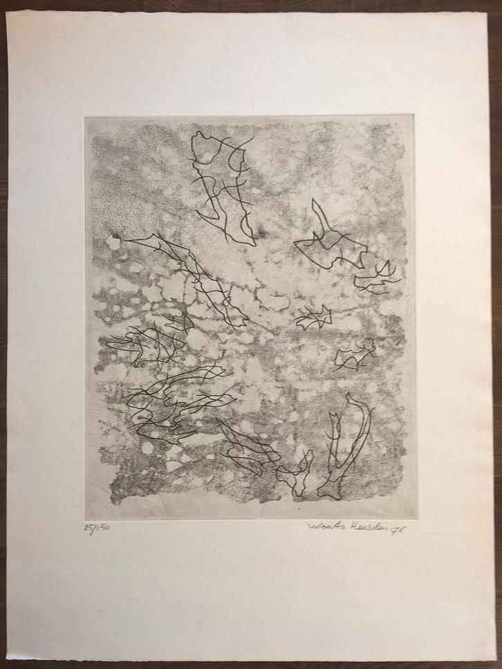 Wout van Heusden - gesigneerde ets, Antiek en Kunst, Kunst | Etsen en Gravures, Ophalen of Verzenden