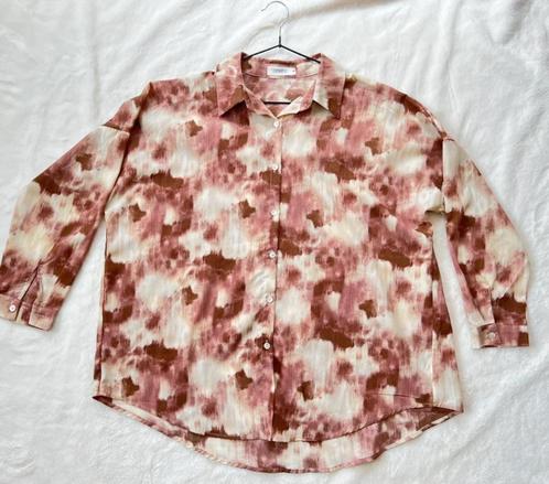 Oversized roze met beige blouse maat M/38 Senes, Kleding | Dames, Blouses en Tunieken, Zo goed als nieuw, Maat 38/40 (M), Roze
