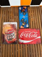 Vintage Metalen Borden - Coca Cola, Lipton, Fanta, Ophalen