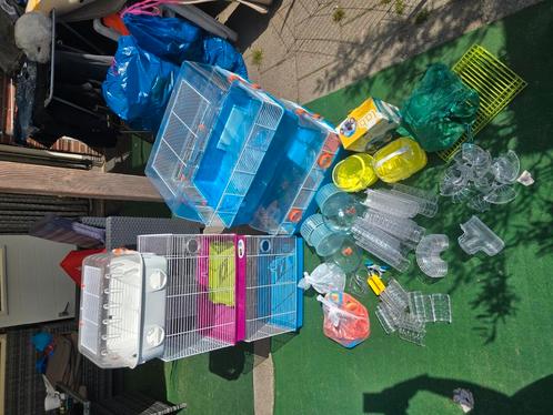 Partij ferplast hamsterkooien, buizen accessoires etc, Dieren en Toebehoren, Knaagdieren en Konijnen | Toebehoren, Ophalen of Verzenden