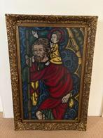 Geborduurd gebrandschilderd raam, Antiek en Kunst, Ophalen of Verzenden