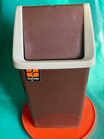 Vintage prullenbak kunststof jaren 70 bruin Curver, Kunststof, Gebruikt, 40 liter of meer, Ophalen of Verzenden