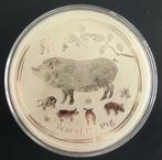 Australie 10 Oz Zilver Year of the Pig 2019, lees, Ophalen of Verzenden, Zilver