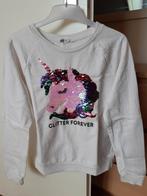 maat 146 / 152  Crèmewitte sweater met eenhoorn, Meisje, Trui of Vest, H&M, Ophalen of Verzenden