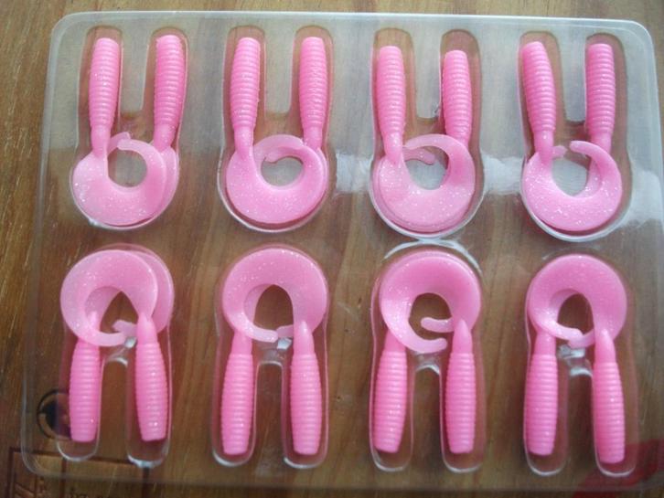 18 stuks Ron Thompson Grub Curl Tail kunstaas twisters, Watersport en Boten, Hengelsport | Algemeen, Nieuw, Kunstaas, Ophalen of Verzenden