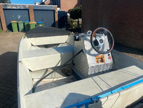 Quicksilver alu boot motor Evinrude 25Pk met trailer, Watersport en Boten, Motorboten en Motorjachten, Aluminium, Tot 6 meter
