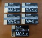 TDK MA-X 90 Min x5 N.O.S., Cd's en Dvd's, Cassettebandjes, 2 t/m 25 bandjes, Ophalen of Verzenden, Zo goed als nieuw, Onbespeeld