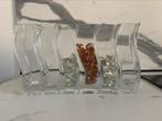 Glazen vazen set van 6 stuks wave vaasjes, Ophalen of Verzenden, Glas, Minder dan 50 cm