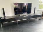 Zwart tv meubel met chroom kleur poten, Ophalen, Zo goed als nieuw, 25 tot 50 cm, Minder dan 100 cm
