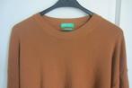 Benetton wollen cashmere heren trui - maat XL, Benetton, Bruin, Maat 56/58 (XL), Ophalen of Verzenden