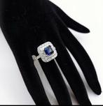 Exclusieve Diamanten Ring met Saffier, smaragd of Robijn, Overige materialen, Nieuw, Ophalen of Verzenden, 17 tot 18