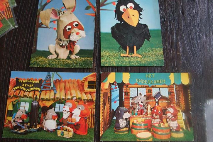 ansichtkaarten  Fabeltjeskrant 4 kleine, en 4 grote., Verzamelen, Ansichtkaarten | Themakaarten, Ongelopen, 1980 tot heden, Cultuur en Media
