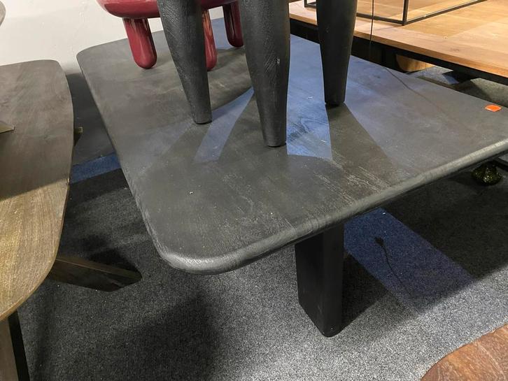Zwarte Mangohouten Tafel 200x100 - Afgeronde Hoeken, Huis en Inrichting, Tafels | Eettafels, Nieuw, 50 tot 100 cm, 200 cm of meer