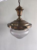 Vintage Art Deco Hanglamp met Glazen Kap uit jaren 20/30, Ophalen, Gebruikt, Vintage, Glas