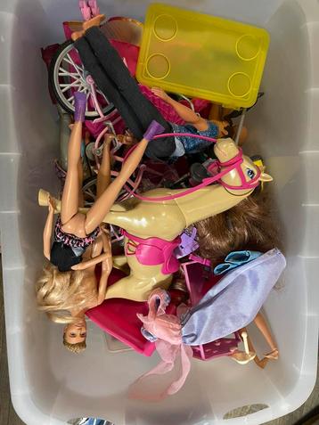 Kist vol barbie’s incl. toebehoren beschikbaar voor biedingen