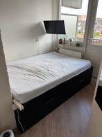 Zwart IKEA BRIMNES 140cm bed met opbergruimte, Ophalen, Overige materialen, Zwart, 140 cm