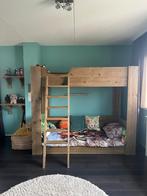 Steigerhouten stapelbed 90x200 met lattenbodems, Ophalen, 85 tot 100 cm, Gebruikt, Hoogslaper of Stapelbed