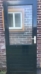 Hardhouten bergingsdeur met draadglas 202x88.cm, 80 tot 100 cm, Minder dan 200 cm, Gebruikt, Buitendeur