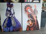 Prachtige canvas schilderijen 2 st., Antiek en Kunst, Ophalen