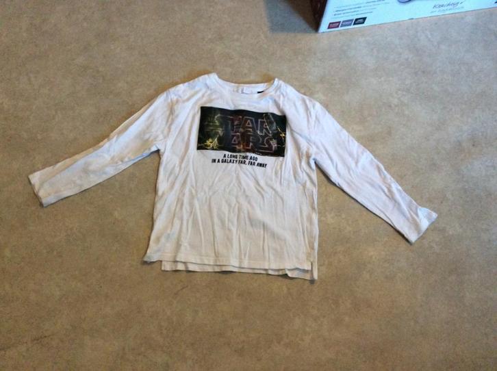 Star Wars longsleeve shirt wit. maat 128. reflecterend, Verzamelen, Star Wars, Gebruikt, Gebruiksvoorwerp, Ophalen of Verzenden