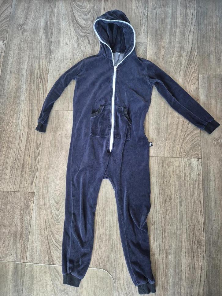 Onesie Navy Maat 134 Katoenvelours Zgan, Kinderen en Baby's, Kinderkleding | Maat 134, Zo goed als nieuw, Jongen of Meisje, Ophalen of Verzenden