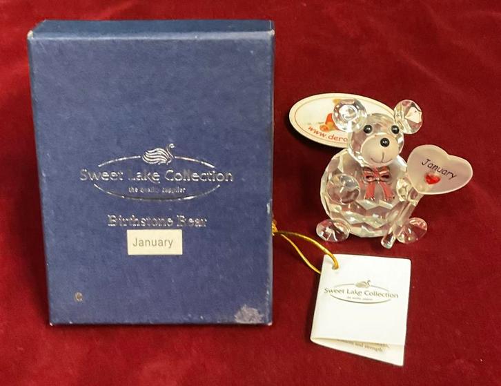 Geboortesteen januari, granaat, kristallen beertje, Verzamelen, Beelden en Beeldjes, Zo goed als nieuw, Dier, Ophalen of Verzenden