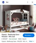 Bedhuisje huisje bed wit 90 x 200 ☘️, 85 tot 100 cm, Ophalen of Verzenden, Zo goed als nieuw, Lattenbodem