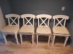 Eetkamerstoelen, Huis en Inrichting, Stoelen, Ophalen, Gebruikt, Wit, Vier