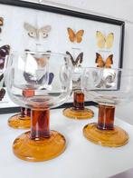 Retro glazen vintage glas amber kleur hk living glas, Ophalen of Verzenden, Gebruikt, Overige typen