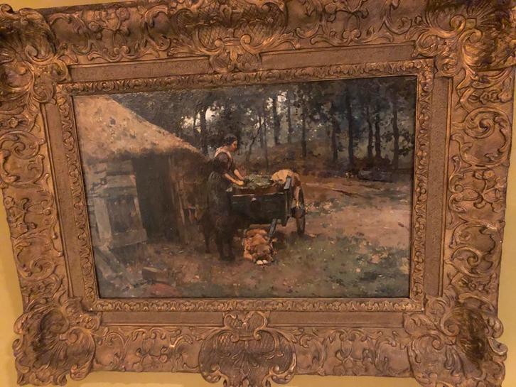 Cornelis Vreedenburgh schilderij de Hondenwagen, Antiek en Kunst, Kunst | Schilderijen | Klassiek, Ophalen of Verzenden