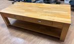 Eikenhouten salontafel met 2 laden, Huis en Inrichting, Ophalen, 100 tot 150 cm, 50 tot 100 cm, Zo goed als nieuw