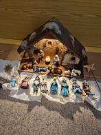 Complete kerststal handgemaakt, + stal met verlichting, Ophalen of Verzenden, Zo goed als nieuw
