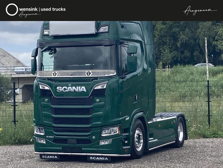 Scania S580 V8 | Full Air | Retarder | Leather Interior, Auto's, Vrachtwagens, Bedrijf, Te koop, Airconditioning, Bluetooth, LED verlichting