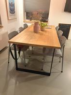 Massief Eiken Tafel met Stalen U-Poten - 220x100cm, Huis en Inrichting, Tafels | Eettafels, Ophalen, 100 tot 150 cm, Eikenhout