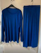 Turquoise 2 delige pak: longleeve en broek. Maat 52, Kleding | Dames, Grote Maten, Ophalen of Verzenden, Gedragen, Blauw, Shirt of Top