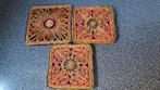 3 vintage raffia onderzetters, Huis en Inrichting, Gebruikt, Onbekend, Ophalen of Verzenden, Onbekend