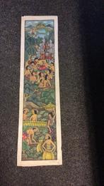 Balinees schilderij op canvas, Antiek en Kunst, Curiosa en Brocante, Ophalen of Verzenden