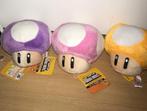 Mushroom Super Mario Pluche Knuffel Roze, Geel en Paars, Verzenden, Nieuw, Overige typen