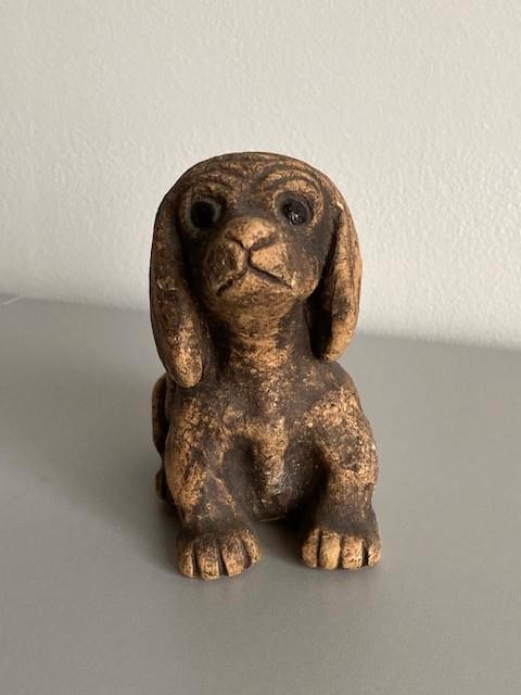 Leuk stenen hondenbeeld, Verzamelen, Beelden en Beeldjes, Zo goed als nieuw, Dier, Ophalen of Verzenden