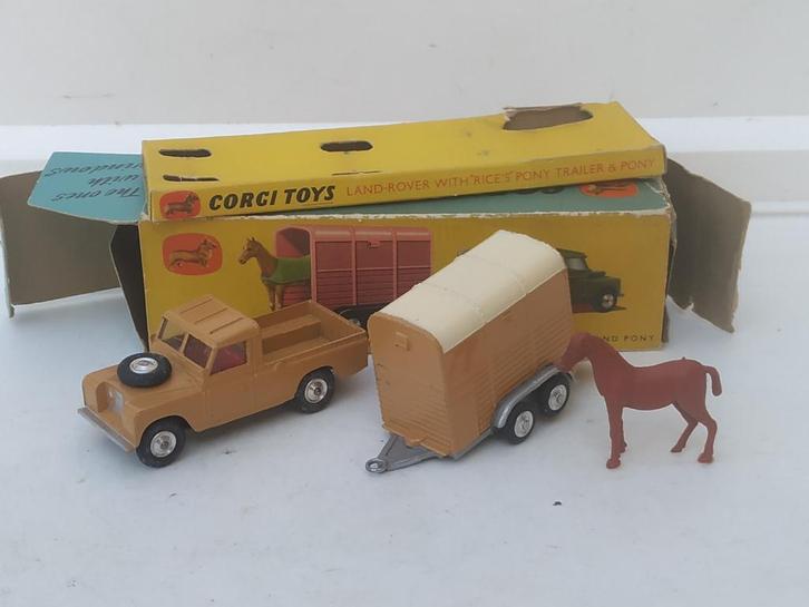 CORGI GIFT SET no.2 -"LANDROVER & RICE's PONY TRAILER"- 1958, Hobby en Vrije tijd, Modelauto's | 1:43, Nieuw, Tractor of Landbouw