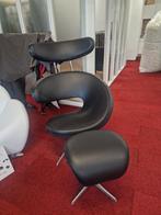 Stokke varier peel fauteuil met Voetenbank, Huis en Inrichting, Fauteuils, Ophalen, 75 tot 100 cm, Leer, 50 tot 75 cm