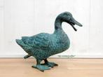 065* Bronzen spuit eend(Boven €75 geen verzendkosten), Tuin en Terras, Tuinbeelden, Ophalen of Verzenden, Nieuw, Overige materialen