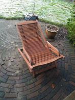 Hardhouten ligstoel tuinstoel, Ophalen, Zo goed als nieuw, Hout
