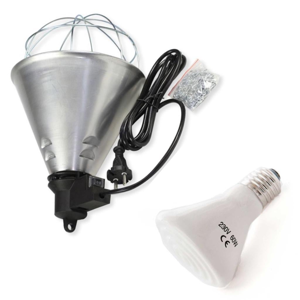 warmtelamp 60W + armatuur reptiel kip kat hond = Compleet, Dieren en Toebehoren, Pluimvee | Toebehoren, Nieuw, Broedmachine, Ophalen of Verzenden