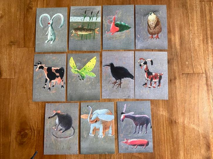 Partij 11x Mamma Belle en het Dierenspel. Muset Eindhoven., Verzamelen, Ansichtkaarten | Dieren, Ongelopen, 1980 tot heden, Hond of Kat