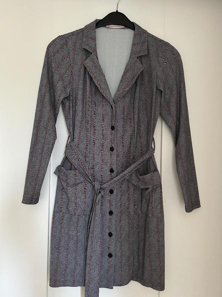 Gestreept jurkje van Studio Anneloes, Kleding | Dames, Jurken, Zo goed als nieuw, Maat 36 (S), Grijs, Boven de knie, Ophalen of Verzenden