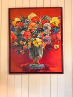 Bloemen in vaas - Olieverfschilderij, Antiek en Kunst, Kunst | Schilderijen | Klassiek, Ophalen of Verzenden