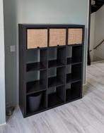 Ikea Vakkenkast met Mandjes - Zwart - Boekenkast, Huis en Inrichting, Ophalen, Met plank(en), Kunststof, Gebruikt
