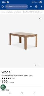 Eettafel VEDDE 90x160 wild eiken kleur, Ophalen, 50 tot 100 cm, Zo goed als nieuw, Vijf personen of meer