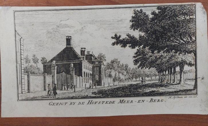 4 / Gezigt by de Hofstede Meer en berg te Haarlem, Antiek en Kunst, Kunst | Etsen en Gravures, Ophalen of Verzenden